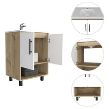 Mueble para Lavamanos Aqua, Café Claro y Blanco Vainilla, con 2 puertas abatibles Incluye Lavamanos