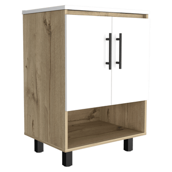 Mueble para Lavamanos Aqua, Café Claro y Blanco Vainilla, con 2 puertas abatibles Incluye Lavamanos