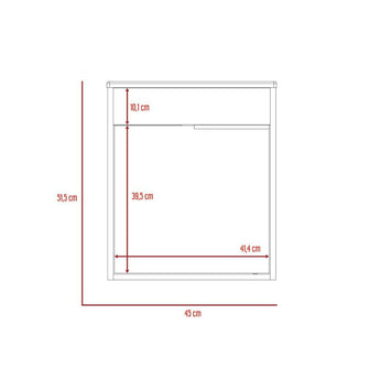 Mueble para Lavamanos Burco, Café Claro y Blanco, con Espacio Para Ubicar Objetos de Aseo, Incluye lavamanos