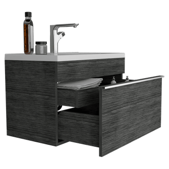 Mueble para Lavamanos Celey, Gris, con Amplio Cajón Para Guardar Objetos de Aseo