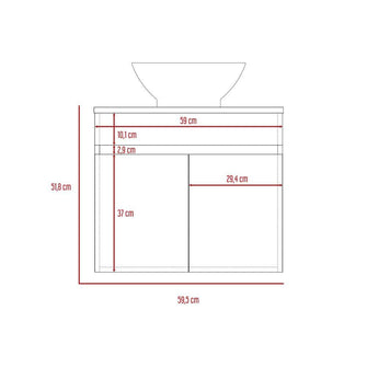 Mueble para Lavamanos Delhi, Wengue, con dos puertas batientes