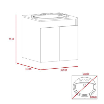 Mueble para Lavamanos Orus, Wengue, con Espacio Para Ubicar Objetos de Aseo Cor