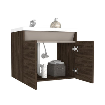 Mueble para Lavamanos Udara, Chocolate y Cocoa, con Dos Puertas Batientes 60