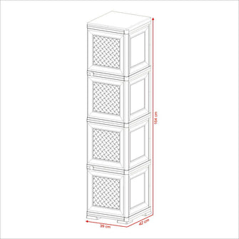 Mueble Organizador Elegance Donatello, Rattan Wengue, Con Dos Puertas Batientes