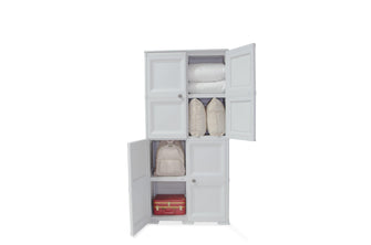 Mueble Organizador  Elegance Liso Da Vinci, Blanco Perla, con Cuatro Puertas Batientes