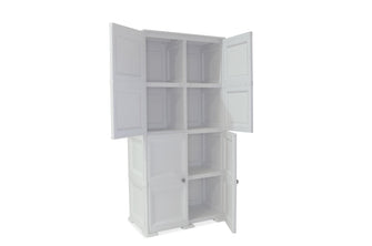 Mueble Organizador  Elegance Liso Da Vinci, Blanco Perla, con Cuatro Puertas Batientes