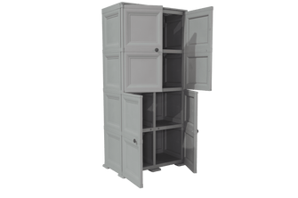 Mueble Organizador Elegance Liso Da Vinci, Gris, con Cuatro Puertas Batientes