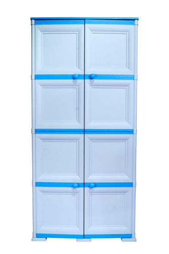 Mueble Organizador Elegance Da Vinci Liso, Infantil Azul, Con Cuatro Puertas Batientes