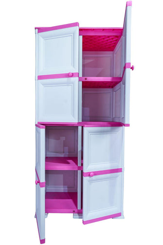 Mueble Organizador Elegance Da Vinci Liso, Infantil Fucsia, Con Cuatro Puertas Batientes