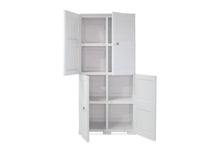 Mueble Organizador Elegance Rattan Da Vinci, Blanco Perla, con Cuatro Puertas Batientes