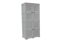 Mueble Organizador Elegance Rattan Da Vinci, Gris, con Cuatro Puertas Batientes