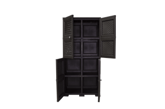 Mueble Organizador Elegance Rattan Da Vinci, Wengue, con Cuatro Puertas Batientes