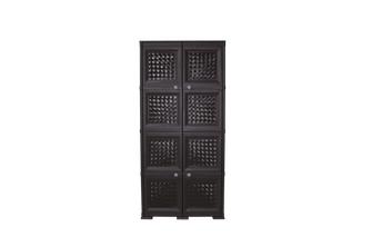 Mueble Organizador Elegance Rattan Da Vinci, Wengue, con Cuatro Puertas Batientes