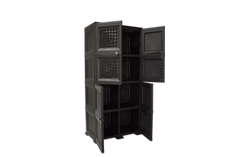 Mueble Organizador Elegance Rattan Da Vinci, Wengue, con Cuatro Puertas Batientes