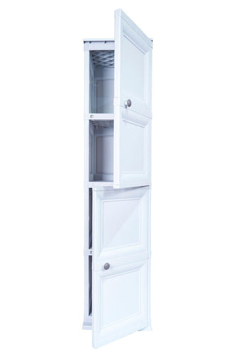 Mueble Organizador Elegance Donatello, Liso Blanco Marqueza, Con Dos Puertas Batientes