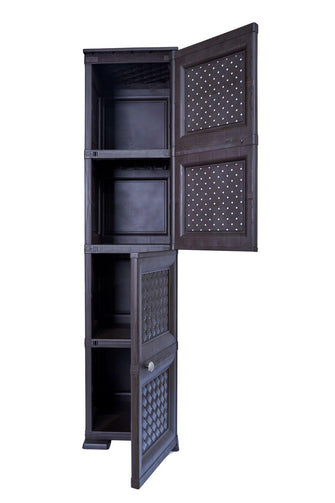 Mueble Organizador Elegance Donatello, Rattan Wengue, Con Dos Puertas Batientes