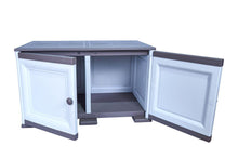 Mueble Organizador Elegance Goya, Blanco Perla y Cocoa, con Dos Puertas Batientes