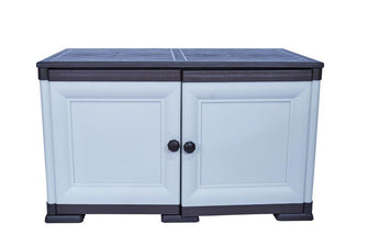 Mueble Organizador Elegance Goya, Gris y Wengue, con Dos Puertas Batientes