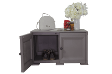 Mueble Organizador Elegance Liso Goya, Cocoa, con Dos Puertas Batientes