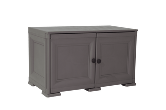 Mueble Organizador Elegance Liso Goya, Cocoa, con Dos Puertas Batientes