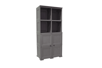 Mueble Organizador Elegance Liso Monet, Cocoa, con Dos Puertas Batientes