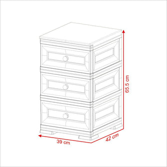 Mueble Organizador  Elegance Matisse, Avellana, Con Tres Cajones Deslizables