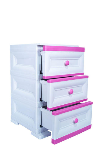 Mueble Organizador Elegance Matisse, Infantil Fucsia, con tres cajones deslizables