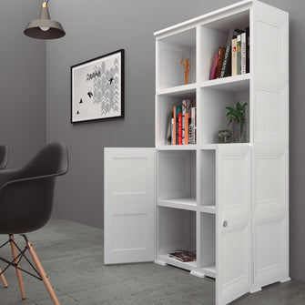 Mueble Organizador Elegance Liso Monet, Blanco Perla, con Dos Puertas Batientes