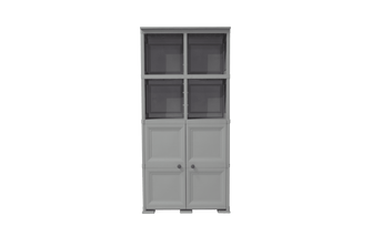 Mueble Organizador Elegance Liso Monet, Gris, con Dos Puertas Batientes