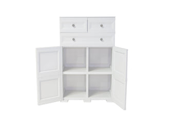 Mueble Organizador Elegance Picasso, Blanco Perla, con Tres Cajones Deslizables