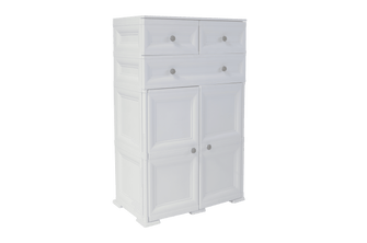 Mueble Organizador Elegance Picasso, Blanco Perla, con Tres Cajones Deslizables