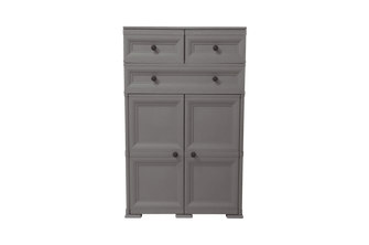 Mueble Organizador Elegance Picasso, Cocoa, con Tres Cajones Deslizables