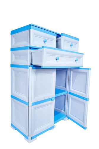 Mueble Organizador Elegance Picasso, Infantil Azul, Con Tres Cajones Deslizable