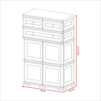 Mueble Organizador Elegance Picasso, Infantil Azul, Con Tres Cajones Deslizable