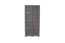 Mueble Organizador Elegance Rattan Da Vinci, Cocoa, con Cuatro Puertas Batientes