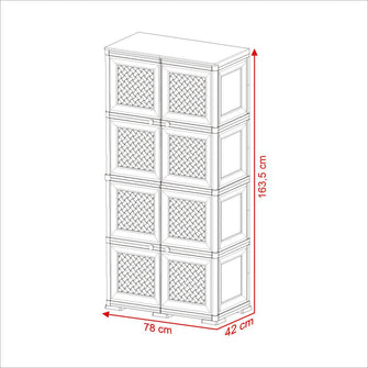 Mueble Organizador Elegance Rattan Da Vinci, Wengue, con Cuatro Puertas Batientes