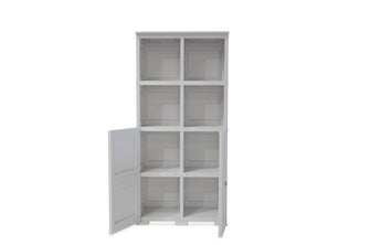 Mueble Organizador Elegance Rattan Monet, Blanco Perla, con Dos Puertas Batientes