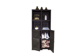 Mueble Organizador Elegance Rattan Monet, Wengue, con Dos Puertas Batientes