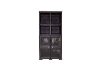 Mueble Organizador Elegance Rattan Monet, Wengue, con Dos Puertas Batientes