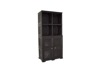 Mueble Organizador Elegance Rattan Monet, Wengue, con Dos Puertas Batientes