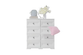 Mueble Organizador Elegance Van Gogh, Blanco Perla, con Ocho Deslizables