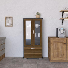 Mueble Multiusos Clasic, Wengue y Cobre, con Dos Cajones