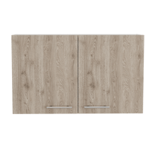 Mueble Aéreo Delhi, Humo y Blanco, con Dos Puertas Batientes