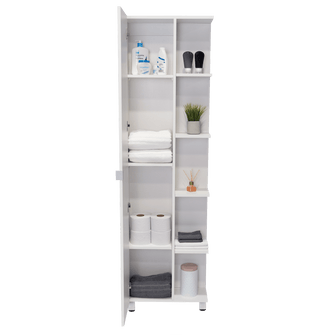 Mueble Esquinero Arán, Blanco Nevado, con Variedad de Entrepaños  ZF