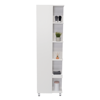 Mueble Esquinero Arán, Blanco Nevado, con Variedad de Entrepaños  ZF