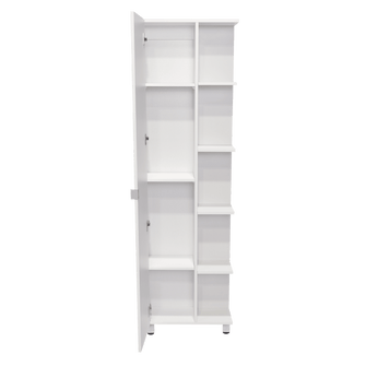 Mueble Esquinero Zendaya, Kronos Blanco, con Variedad de Entrepaños  ZF