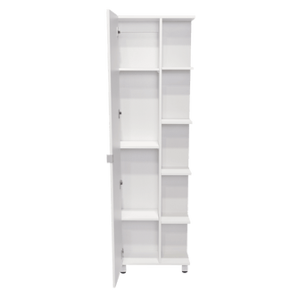 Mueble Esquinero Arán, Blanco Nevado, con Variedad de Entrepaños  ZF