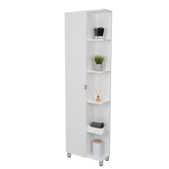 Mueble Esquinero Arán, Blanco Nevado, con Variedad de Entrepaños  ZF