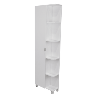 Mueble Esquinero Arán, Blanco Nevado, con Variedad de Entrepaños  ZF