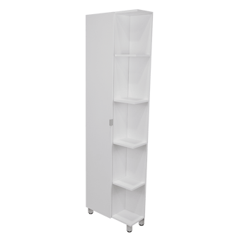 Mueble Esquinero Zendaya, Kronos Blanco, con Variedad de Entrepaños  ZF